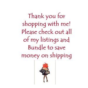 Bundle to save on shipping and 3 or more items 20% Discount